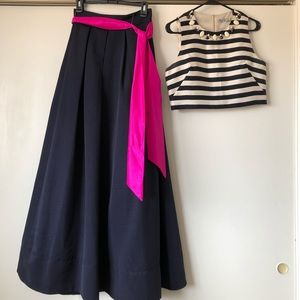 Eliza J 2-piece formal gown high waisted crop top